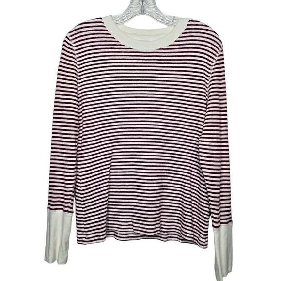 Sundance Striped Crewneck Long Sleeves Thermal Top Size PXL - Picture 2 of 10